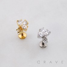 TEAR DROP FAN ARCH DANGLE THREADLESS (PUSH IN) 316L SURGICAL STEEL LABRET SET